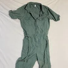 jumpsuit Old Navy Short Sleeve Belted Jumpsuit Womens M Olive Green Utility Button Front eBay $14.42