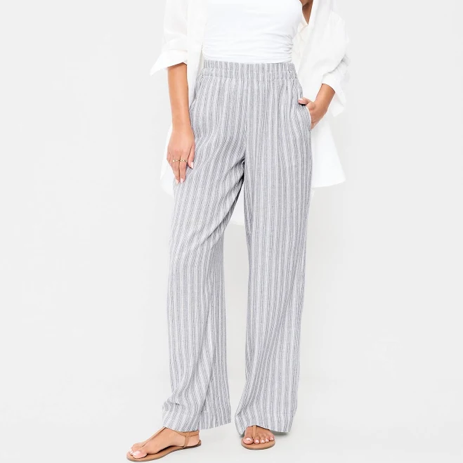 pants Old Navy Women's High-Waisted Linen-Blend Super Wide-Leg Pants Old Navy $19.99