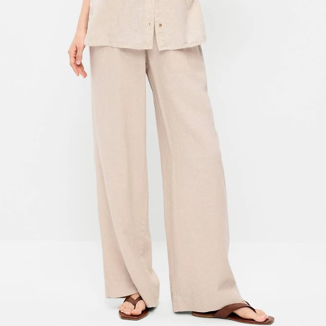 pants Old Navy Women's High-Waisted Linen-Blend Super Wide-Leg Pants Old Navy $19.99