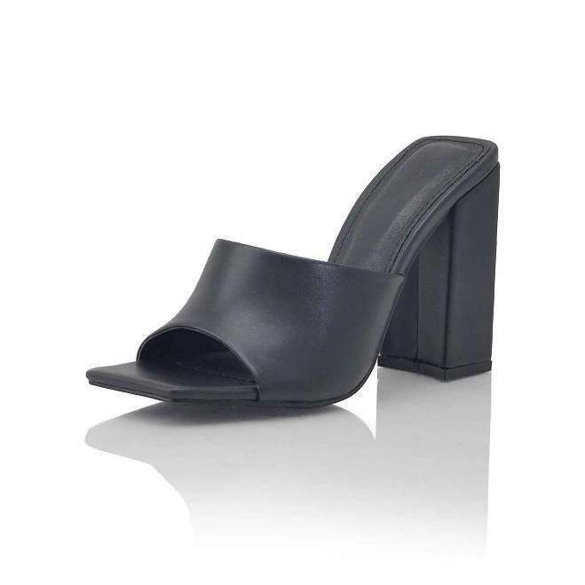 shoes Open Toe Slip-On High Block Heel Mule Sandals, Women's, Size: 8.5, Black Kohl's $42.5
