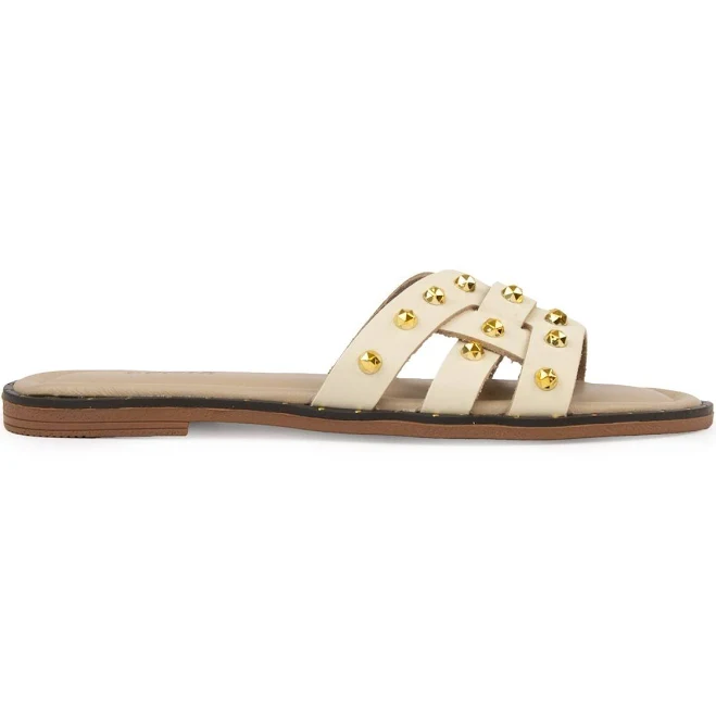 shoes Pegia Imera Women's Genuine Leather Studded Slides Pegia $117