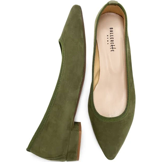 shoes Pointed Toe Suede Ballet Flats Ballerette $230
