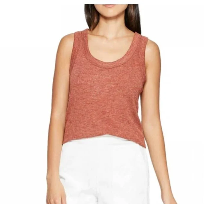 top Prologue Burnt Orange Fitted Ribbed Tank Top Womens Plus Xxl Scoop eBay - revive-restore-resell $9