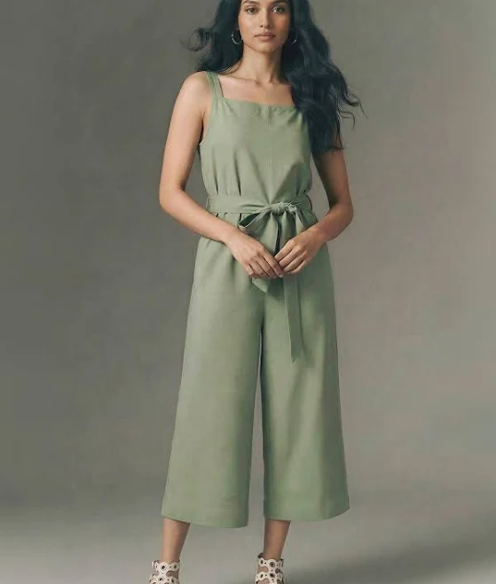 jumpsuit Sleeveless Square Neck Linen Blend Jumpsuit New York & Company $29.99