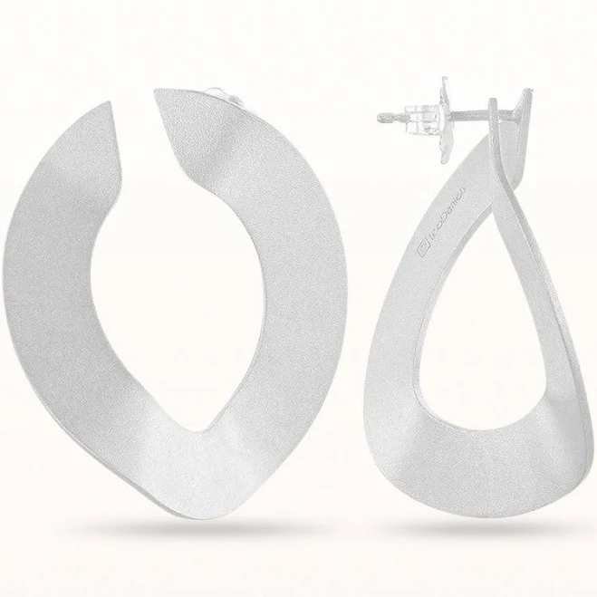 accessory Sterling Silver Artistic Hoop Earrings LeoDaniels $100