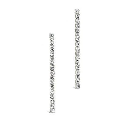 accessory Sterling Silver CZ Linear Drop Earrings Target $38.4
