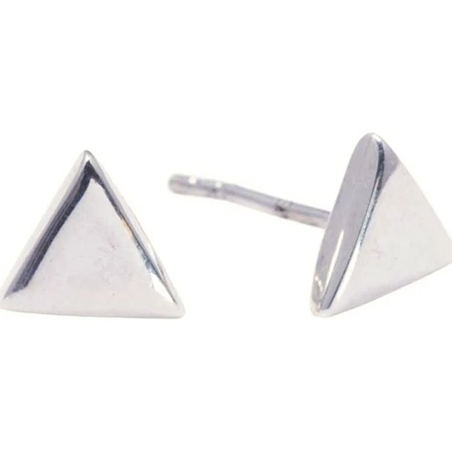 accessory Sterling Silver Flat Triangle Stud Earrings 925silverly.com $11.54
