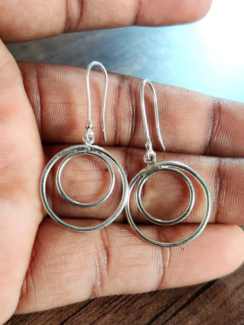 accessory Sterling Silver Geometric Drop Earrings Etsy - CustomizedJewellery $109.6