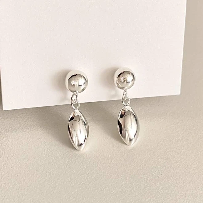 accessory Sterling Silver Oval Drop Earrings Etsy - Seller $42.43