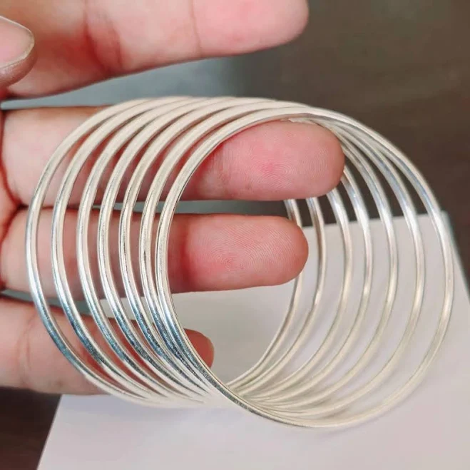 accessory Sterling Silver Stackable Bangle Set of 7 Etsy - Seller $16.19