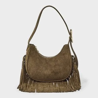 bag Universal Thread Western Faux Suede Fringe Shoulder Bag Target $22.4