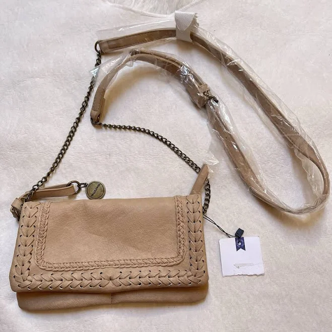 bag Wallflower Tan Faux Leather Braided Detail Small Crossbody Bag eBay - wonderland_2926 $12.8