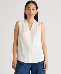 top Washable Stretch Silk Sleeveless Blouse Quince $49.9
