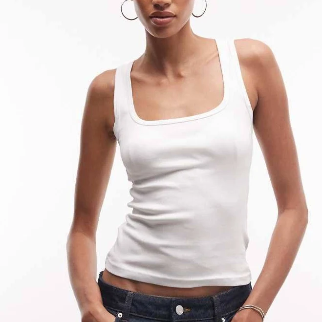 top Weekday Square Neck Rib Knit Tank Top ASOS $17.5