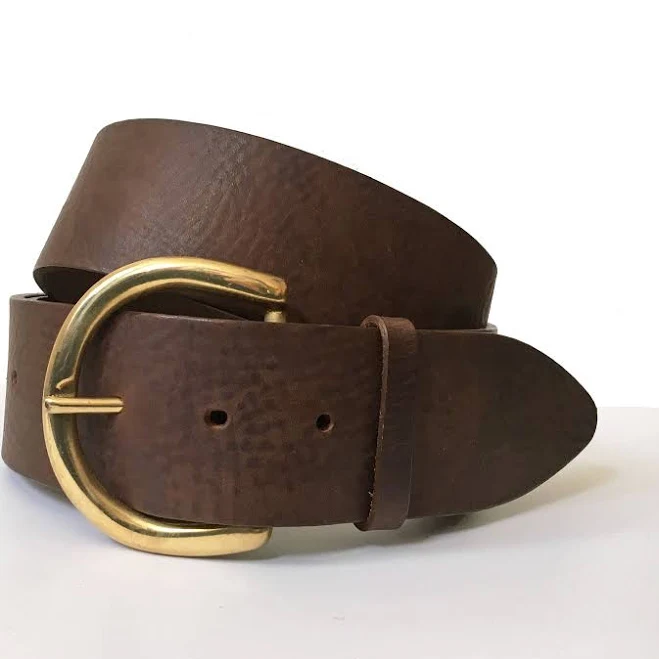 accessory Wide Leather Belt with Brass Buckle Etsy - Seller $133.44