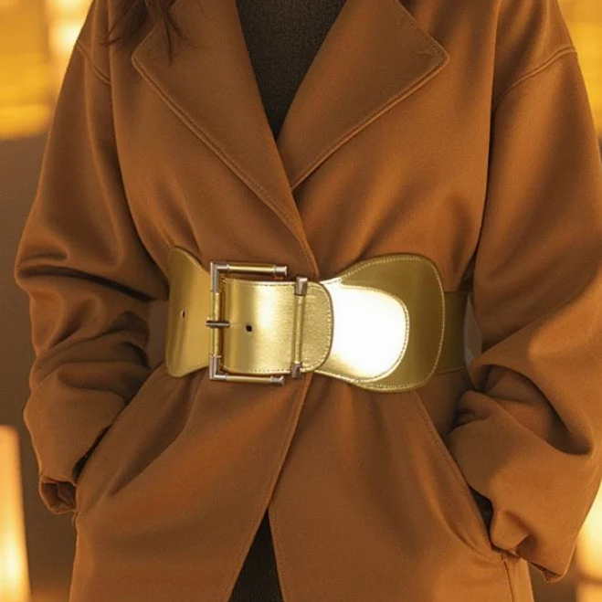accessory Women Gold Wide Elastic Elegant Special Look Belt Hip Waist Metal eBay - womensplussizebelts $15.75
