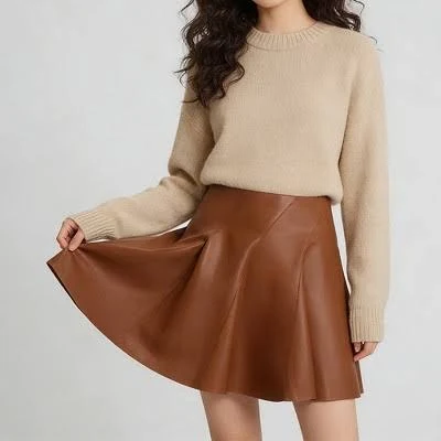 skirt Women's High-Waisted Faux Leather A-Line Skirt Target $34.99