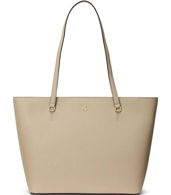 bag Womens Lauren Ralph Lauren Crosshatch Leather Medium Karly Shopper Tote Dillard's $225