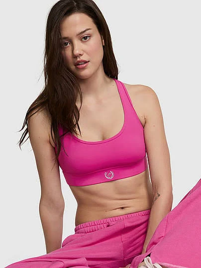 top Women's Pink Relay Racerback Sports Bra Victoria's Secret $29.95