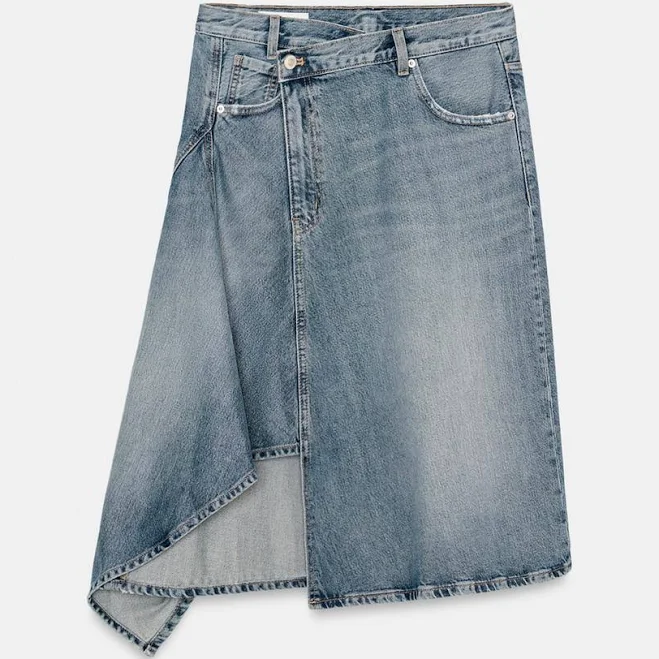 skirt Zara Asymmetric Trf Denim Skirt Zara USA $59.9