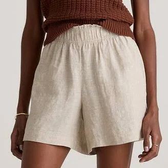Quince Women's European Linen High Waisted Shorts