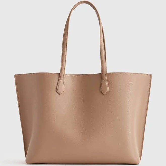 Women's Quince Italian Leather Triple Compartment Shopper Tote