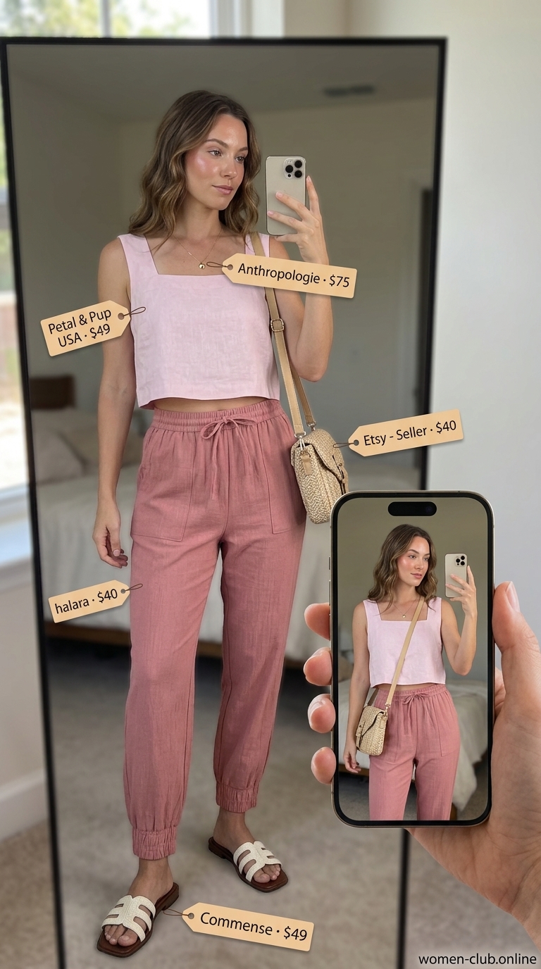 Chic Linen Set Joggers