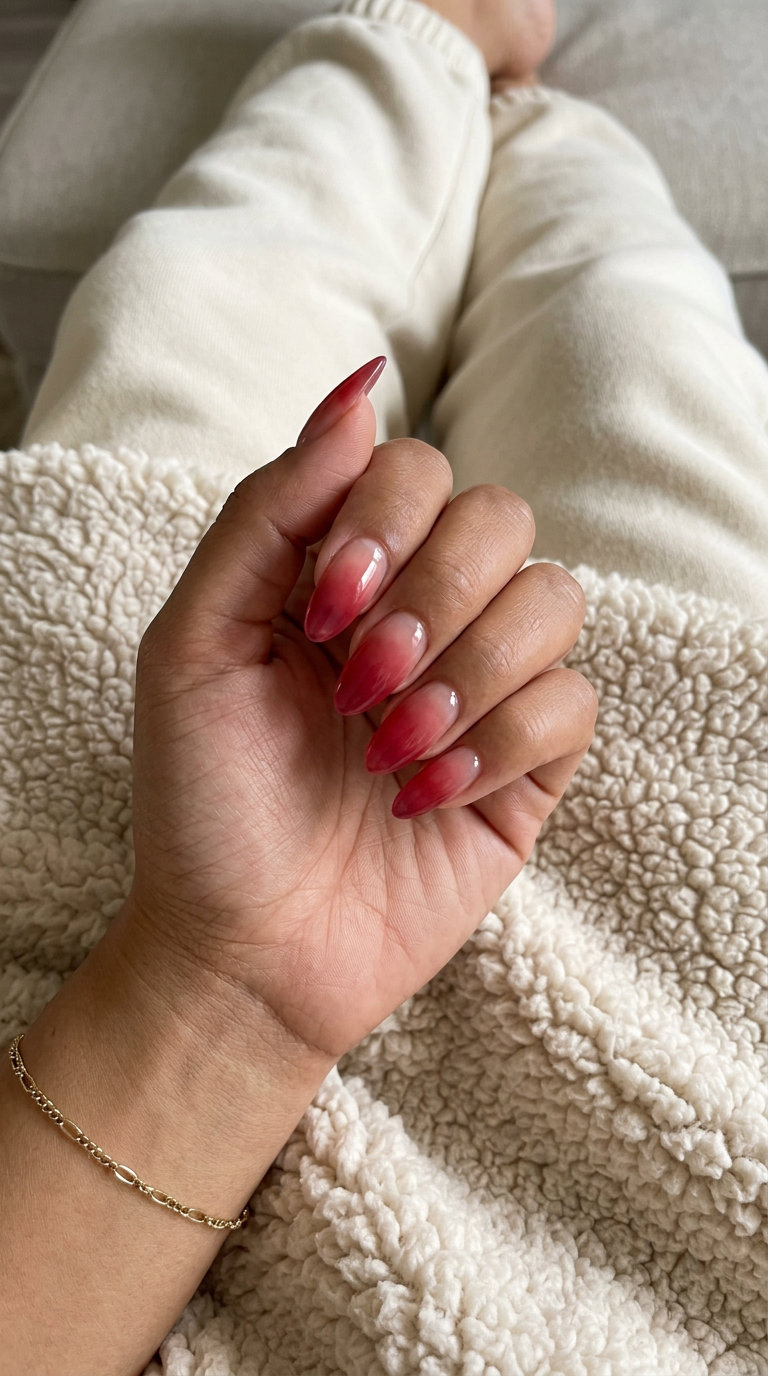 Berry Jelly Ombre Nails 2026 | Vacation Ready Berry jelly ombre nails for juicy summer nail colors 2026, ideal for vacation.