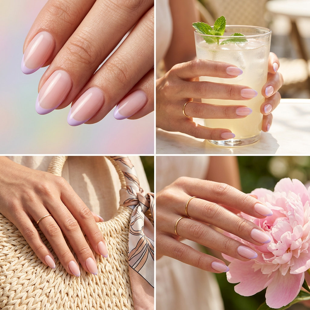 Lavender Haze French Tips 2026: Romantic Style Lavender haze French tip nails, a romantic summer nail color for daily wear and brunch.