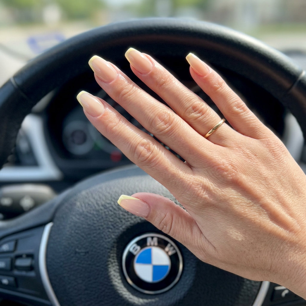 Summer Nails Coffin 2026: Butter Yellow Micro French Butter yellow micro French coffin nails for daily wear 2026. Clean girl & minimalist.