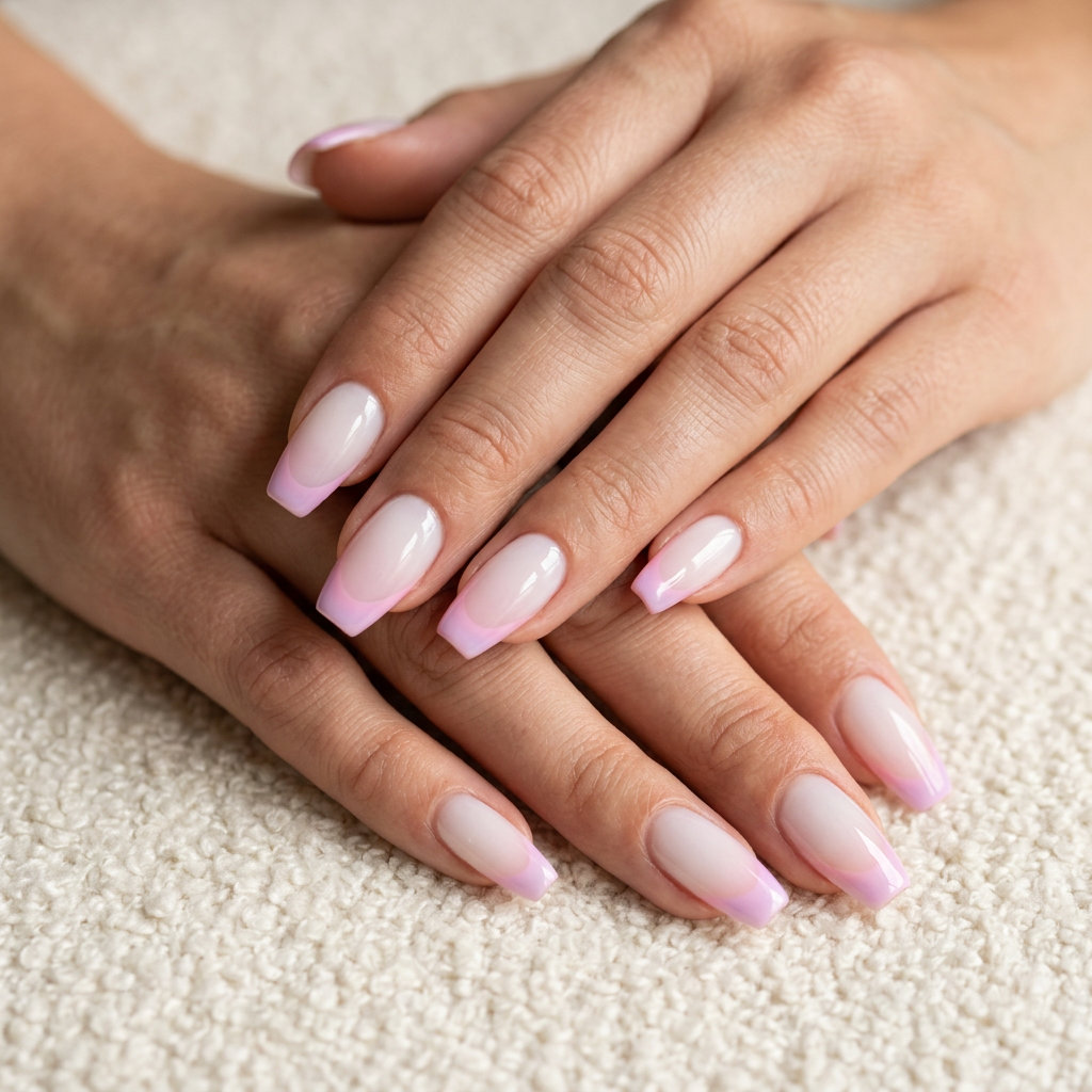 Pastel French Coffin Nails 2026: Wedding Guest Chic Milky pastel French coffin nails for wedding guest 2026. Romantic spring event style.