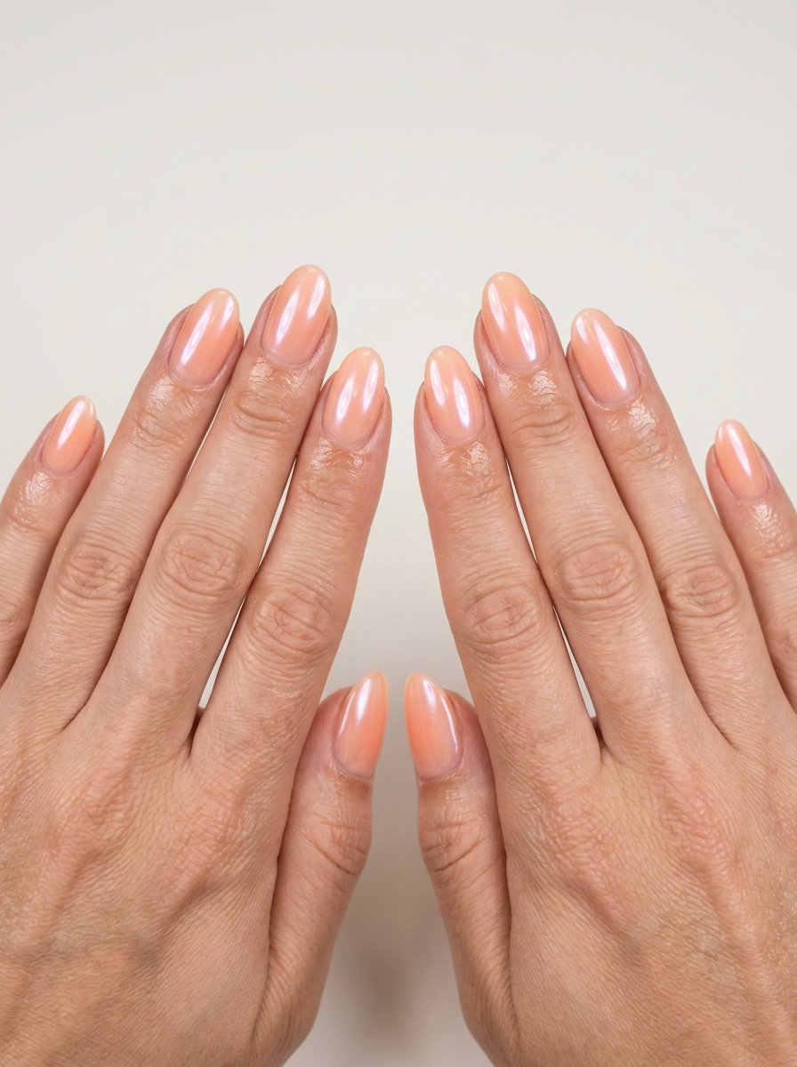 Peach Ombre Glazed Nails 2026: Elegant & Subtle Soft peach ombre glazed donut nails for elegant daily wear. Summer vibes nails 2026.