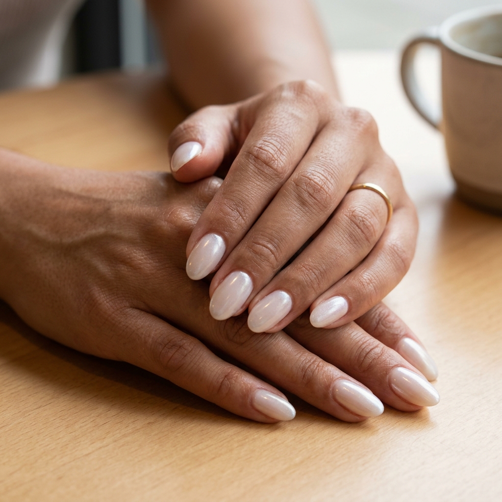 Milky White Glazed Donut 2026: Romantic Elegance Trending summer nails 2026: Milky White Glazed Donut Almond for wedding guest, everyday elegance. Romantic.