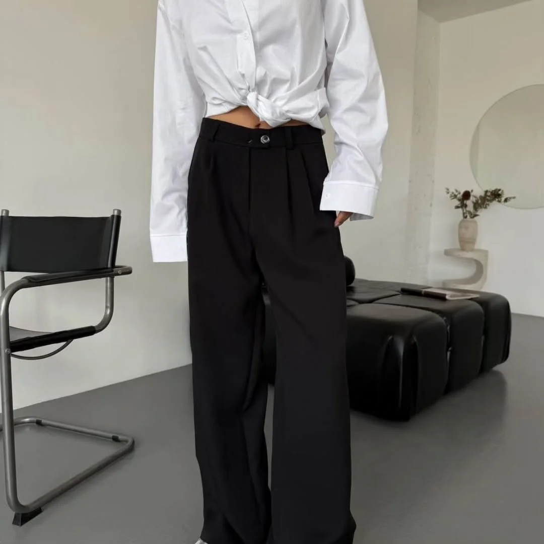 all pants outfits for women 2026 Classic White Shirt and Black Tailored Pants