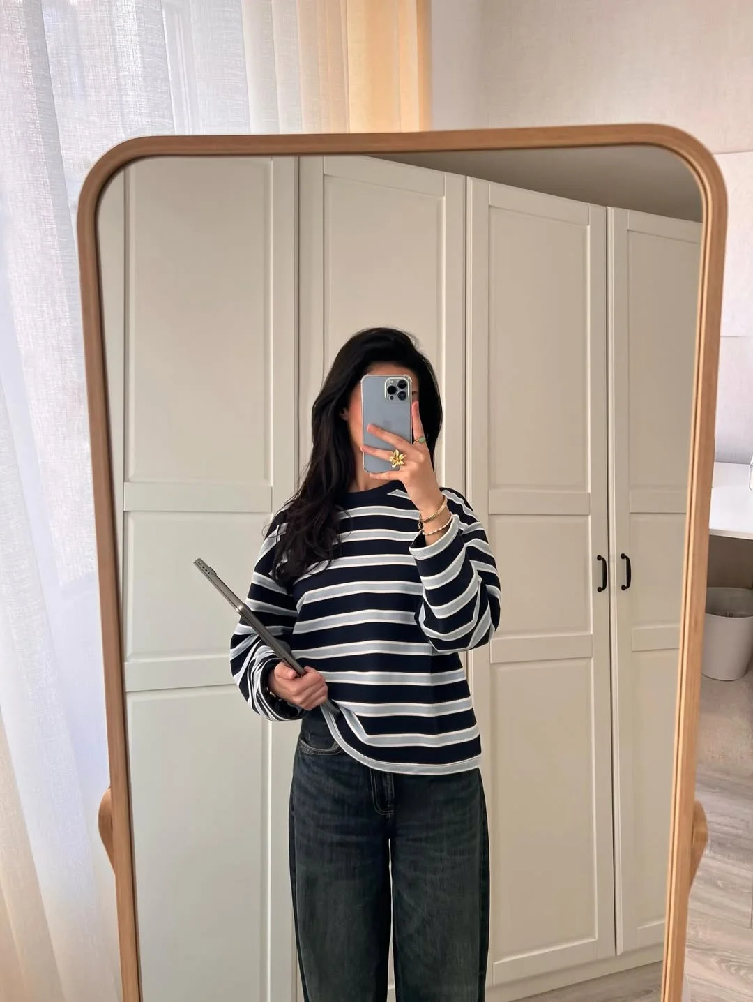 back to school outfits 2026 Classic Breton Stripes With Modern Dark Denim