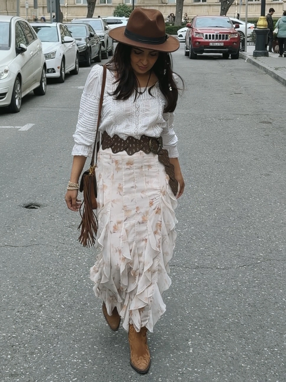 boho chic fall outfits 2026 Modern Prairie Romance with Statement Accessories
