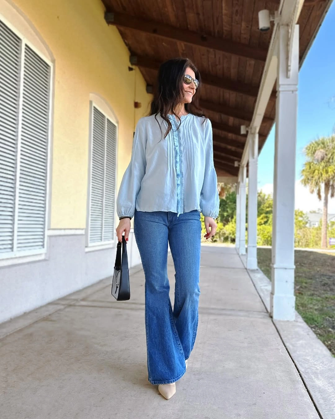 boho chic fall outfits 2026 Relaxed Denim with a Romantic Bohemian Blouse