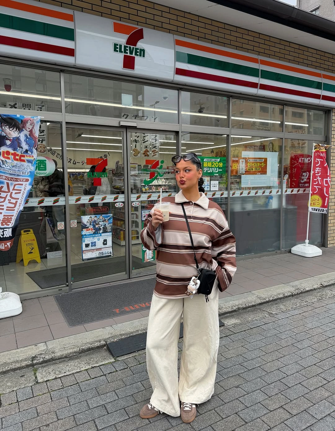 comfy fall outfits 2026 Striped Rugby Top And Wide Pants For Casual Street Comfort