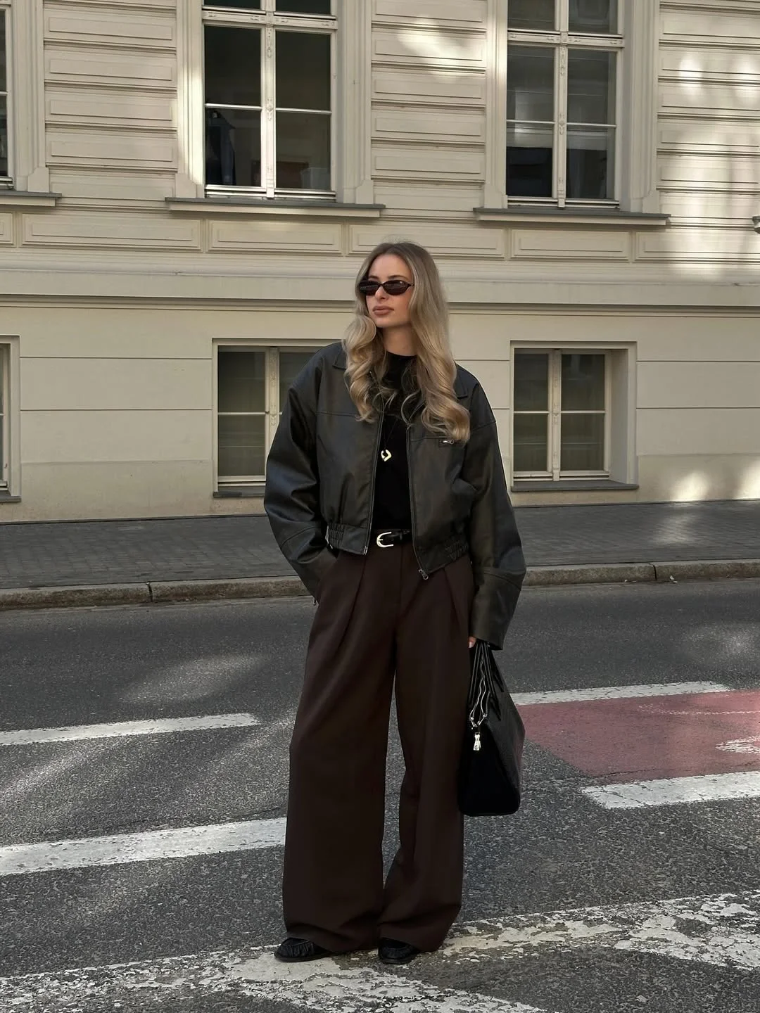 cozy chic fall outfits for 2026 Leather Jackets and Chocolate Trousers for Modern City Style
