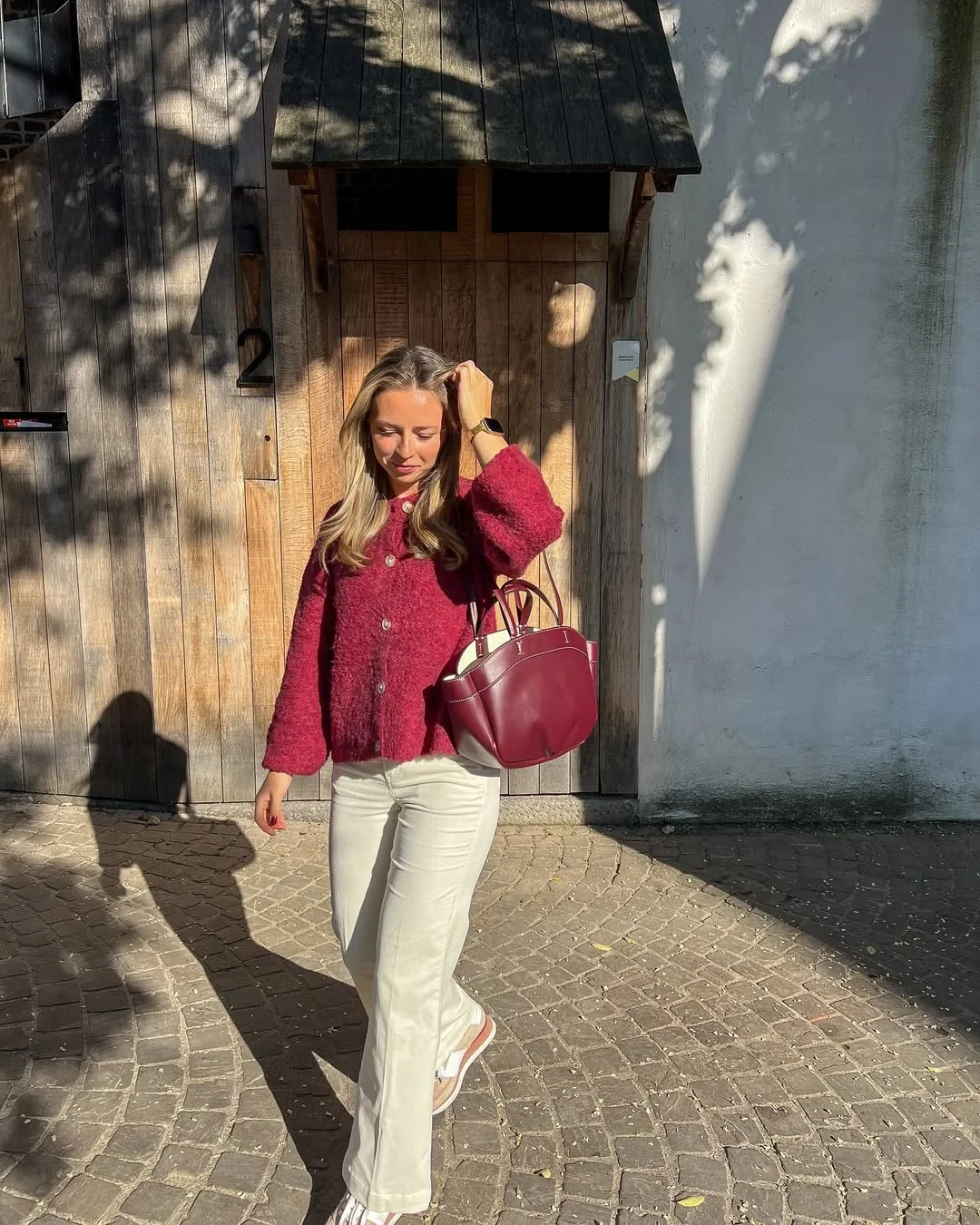 Early fall outfits ideas 2026 Berry-Toned Cardigans That Brighten Fall Neutrals