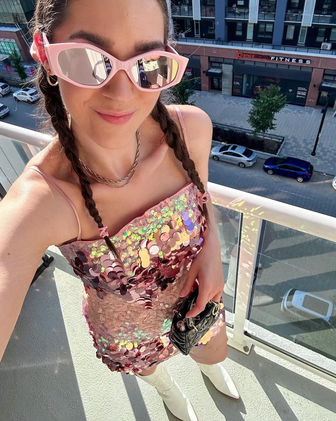early summer outfits 2026 Sequins Pink Sunglasses and the Return of Playful Glamour