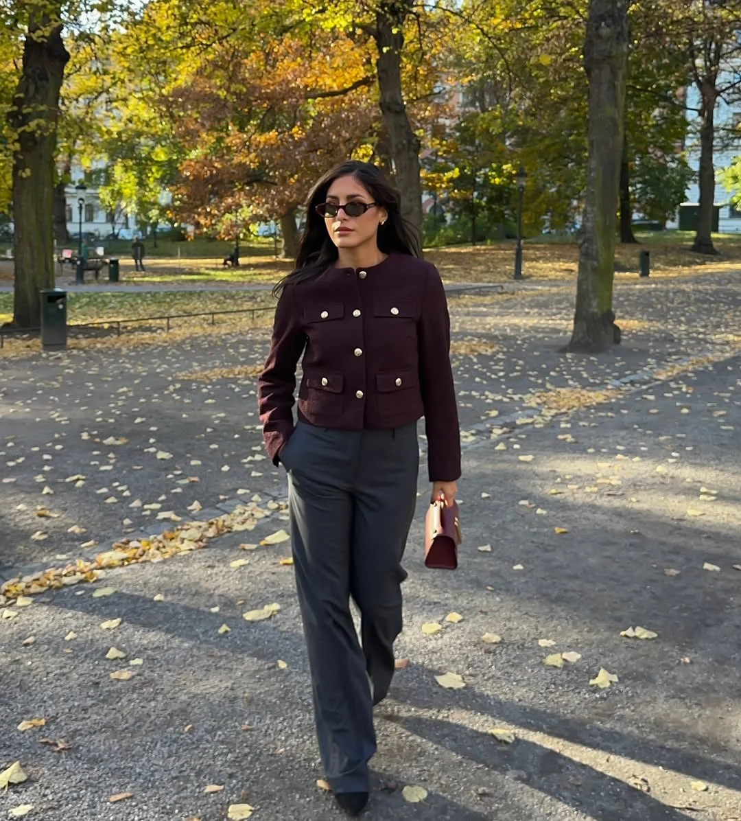 elegant fall office outfits 2026 The Burgundy Jacket Trend Taking Over Fall 2026