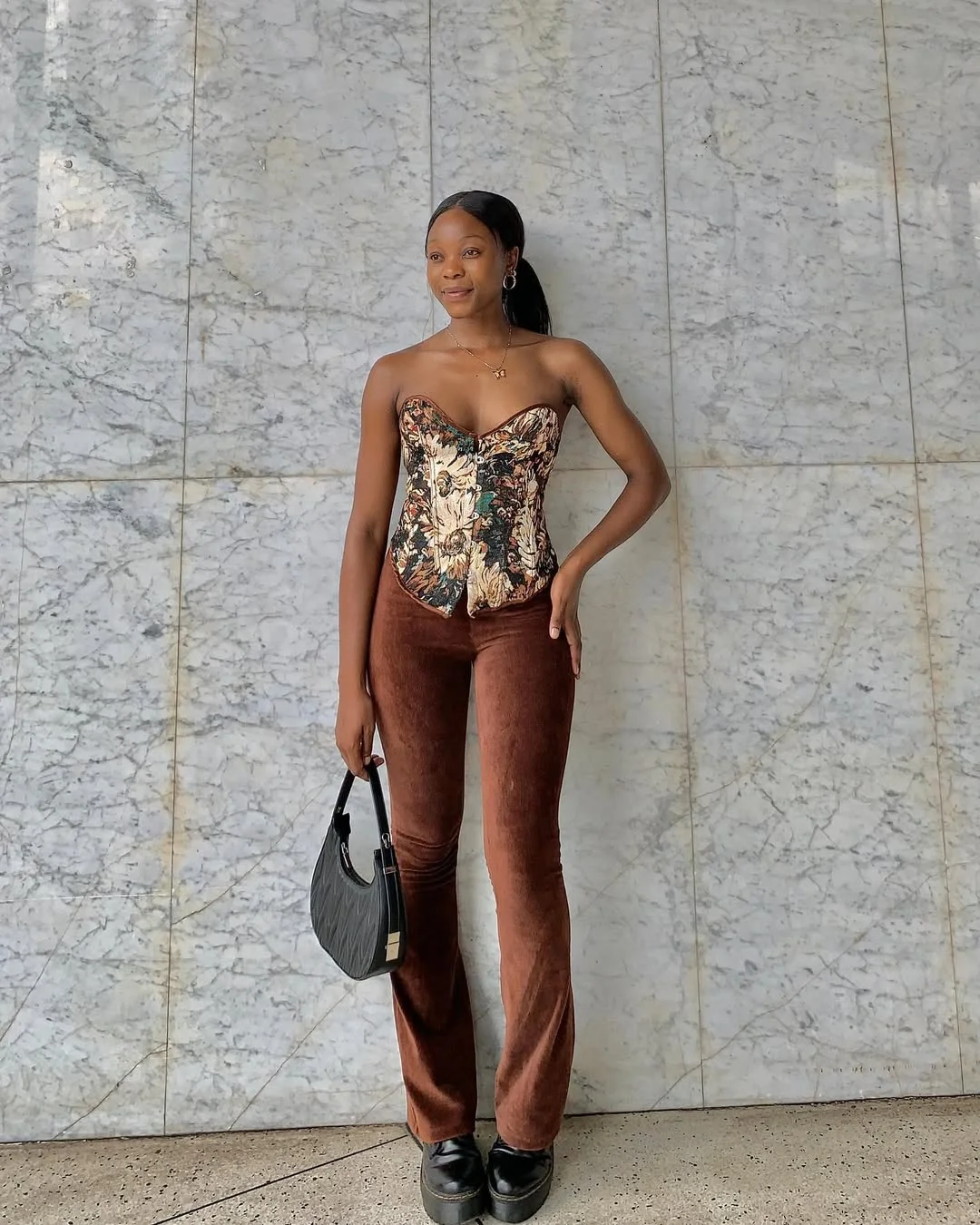 fall 2026 outfits for black women Rich Chocolate Tones and Modern Corset Styling