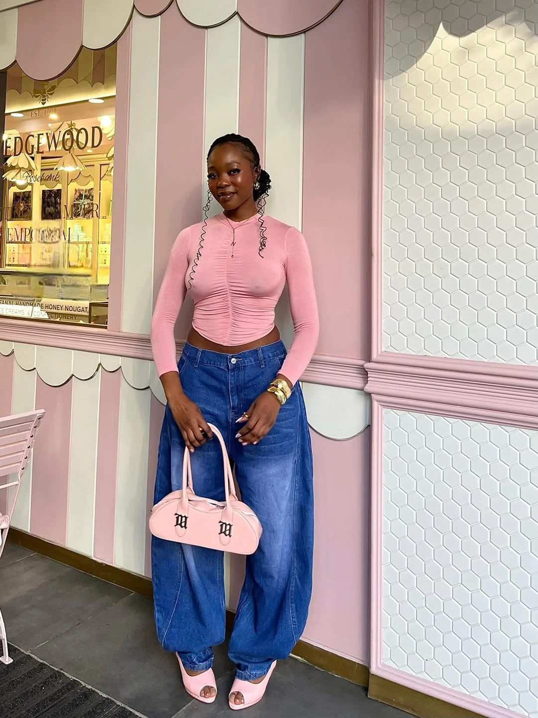 fall 2026 outfits for black women Soft Pink and Relaxed Denim for a Playful Fall Palette