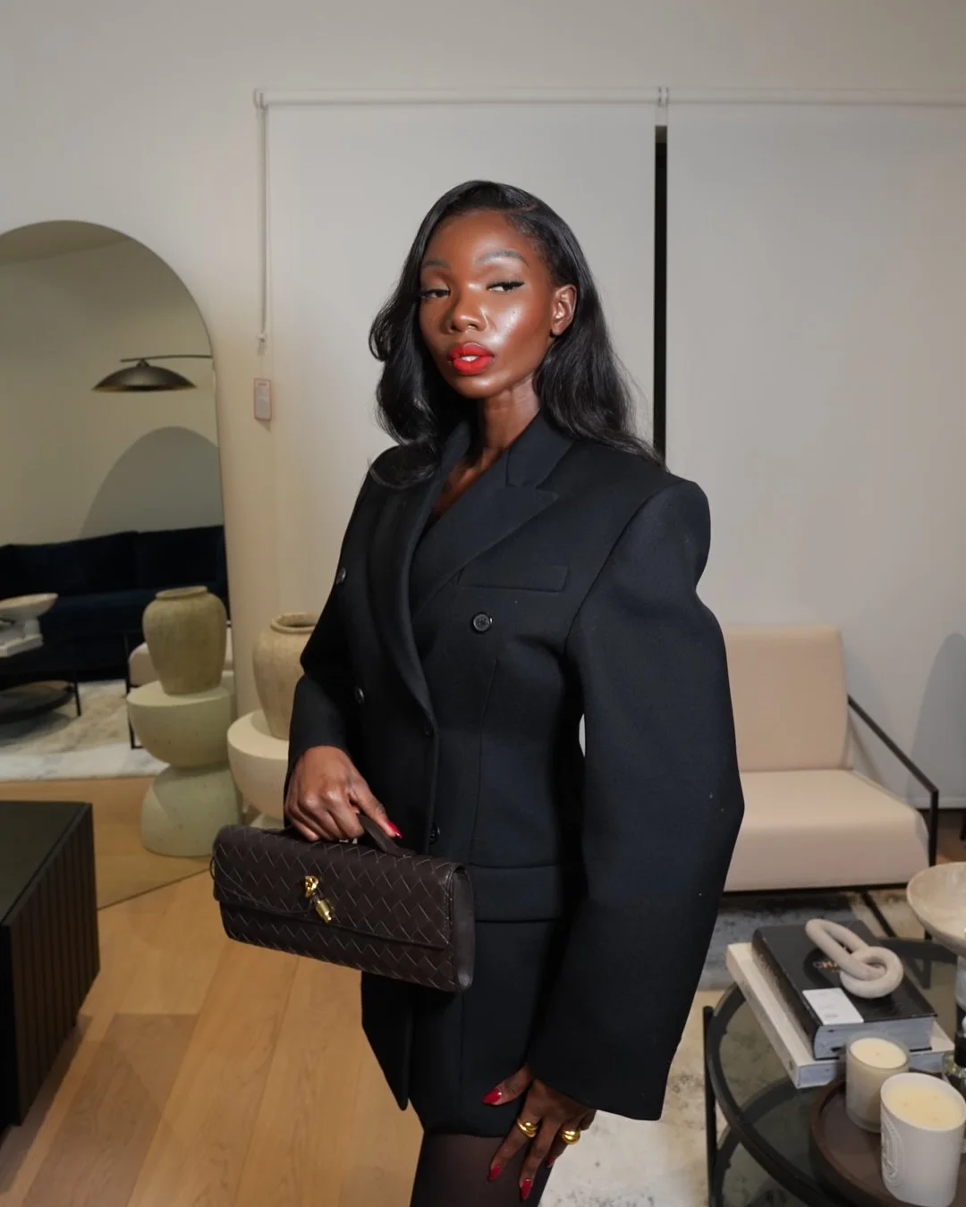 Fall blazer outfit inspo 2026 Power Tailoring in an All Black Blazer Look