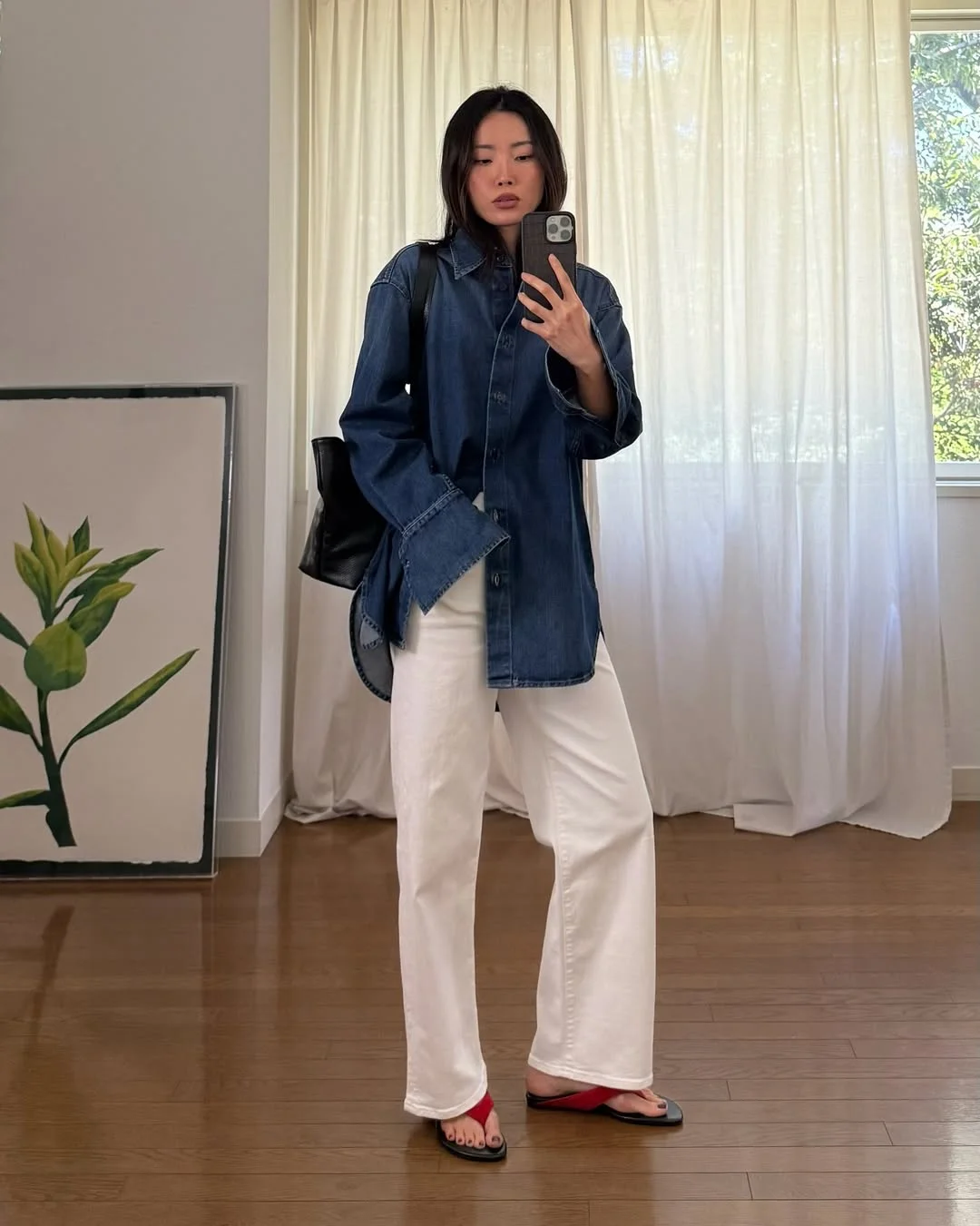 fall denim outfits for women 2026 Oversized Denim Shirts Make White Jeans Feel Effortlessly Cool