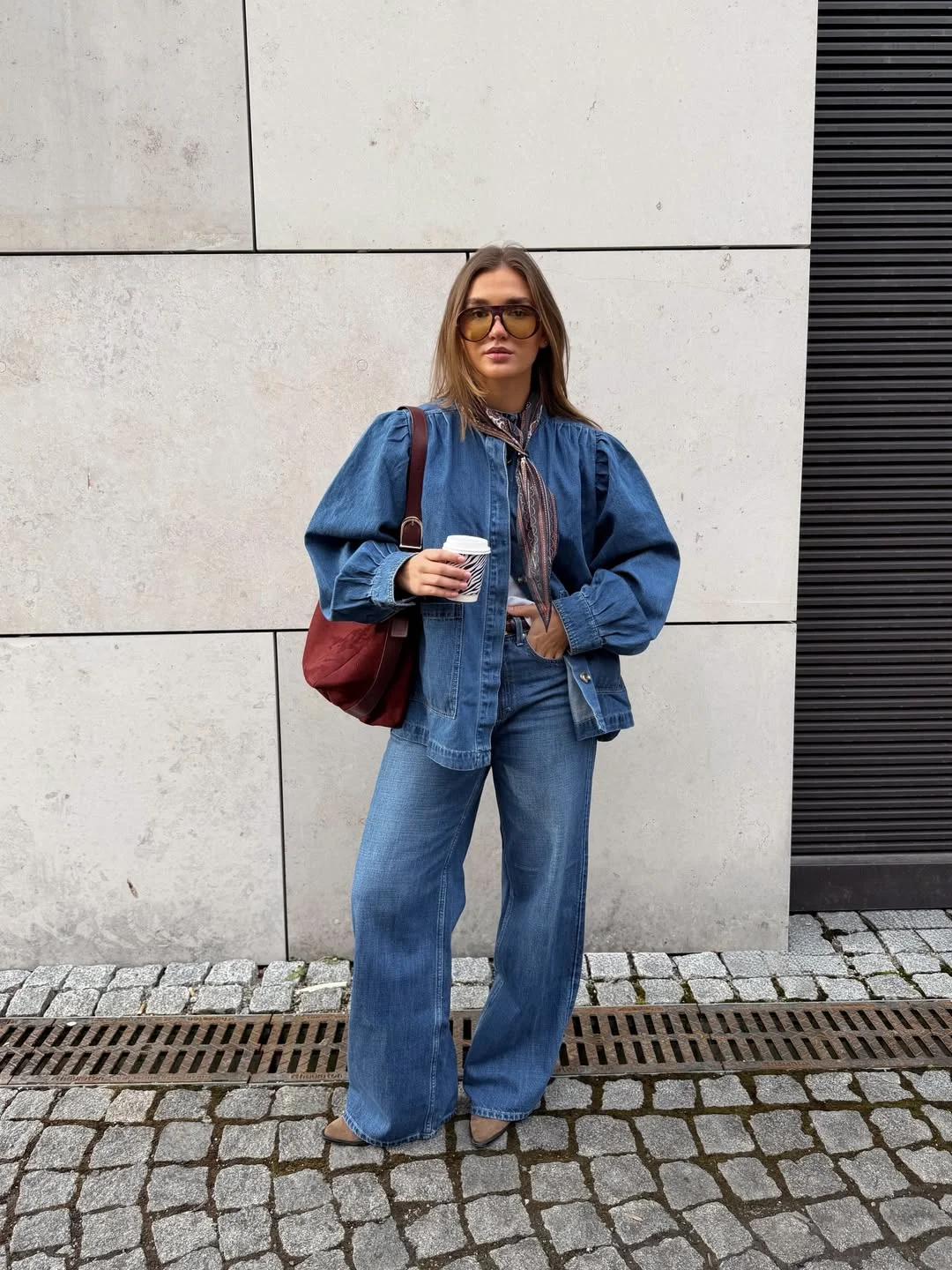 fall denim outfits for women 2026 Denim On Denim Looks More Romantic With Volume And Texture