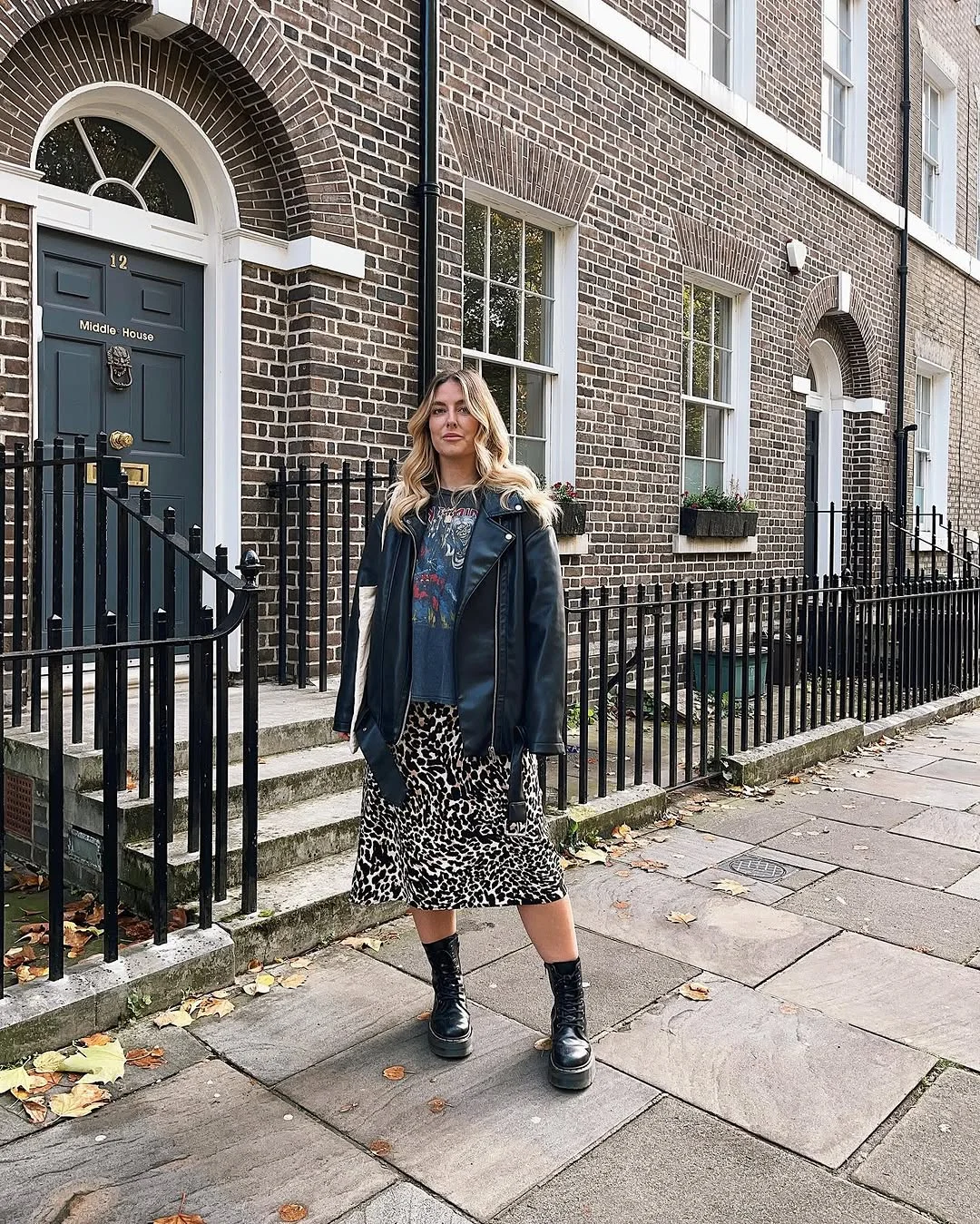 fall fashion outfits 2026 Leather Jackets and Leopard Prints Make a Confident Statement