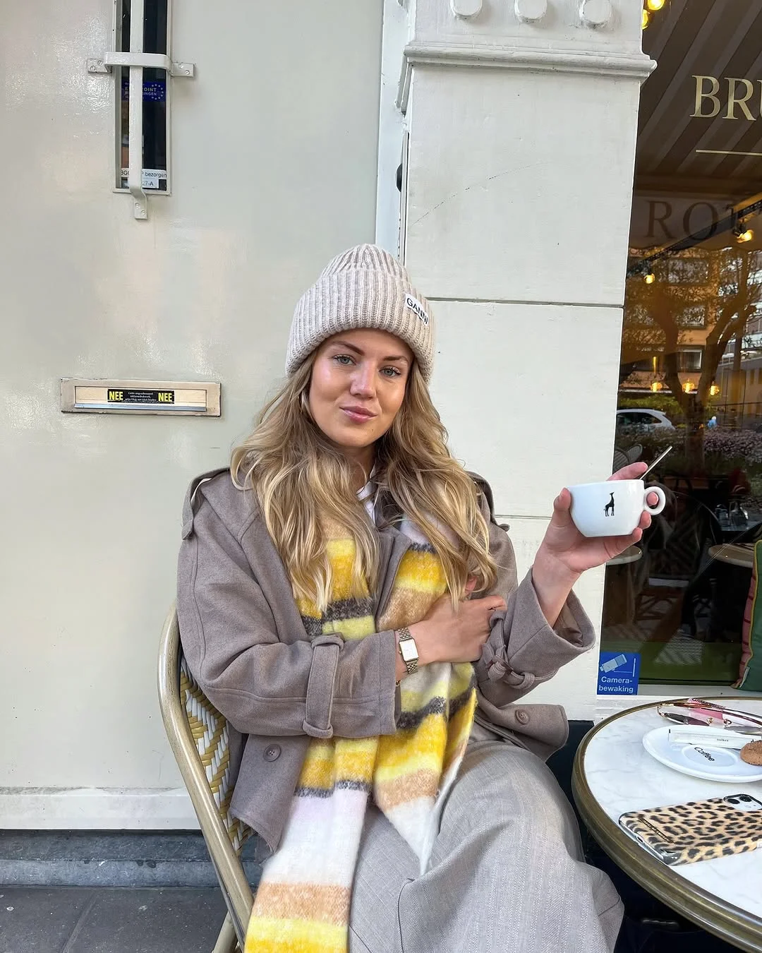 fall fashion outfits 2026 Neutral Tailoring Brightened by a Playful Scarf