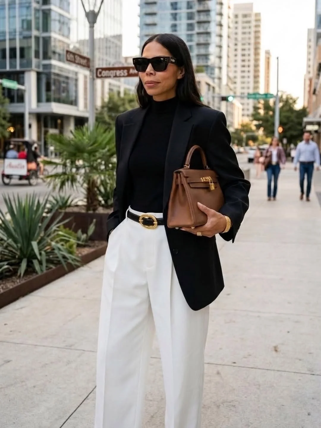 fall office outfits for women 2026 Black and White Tailoring That Never Misses
